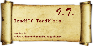 Izsóf Terézia névjegykártya